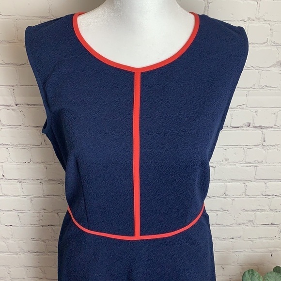 THML Nanette Texture Knit Fit & Flare Navy Dress - Picture 2 of 14